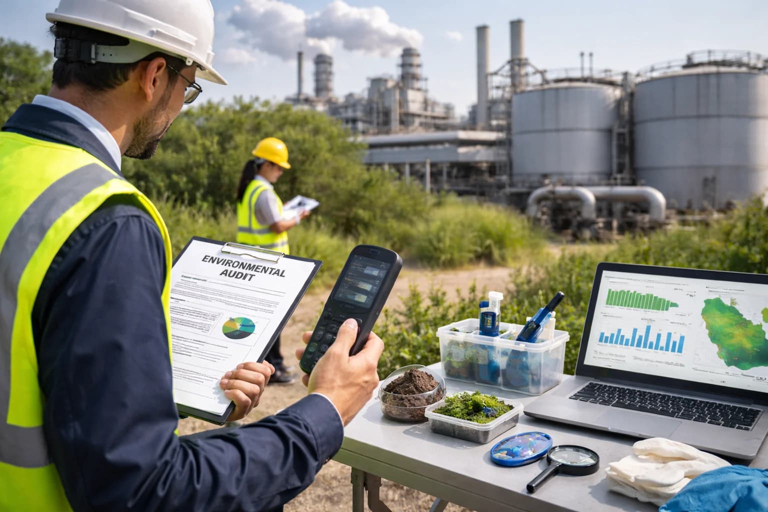 أعمال المسح الميداني والتدقيق البيئي للمنشآت